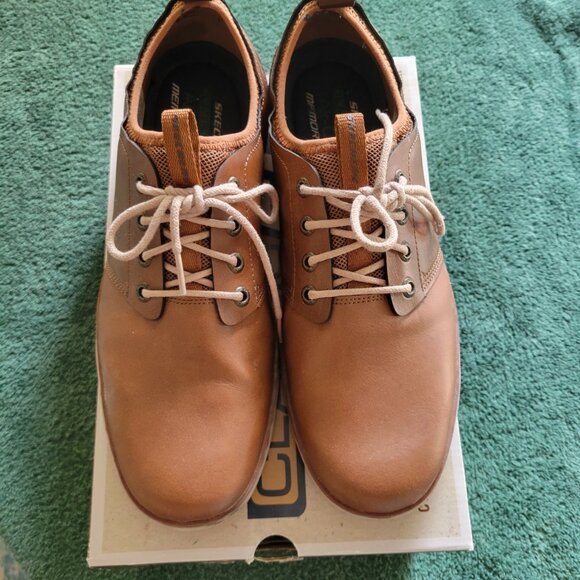 Men’s Skechers Heston - Rogic Sneakers Leather Size 10 Tan - Picture 1 of 4
